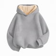 thumbnail image 1 of Caqnni Girl's Casual Hoodie Back Pattern Slogan Print Loose Fit Pullover Sweatshirt Winter Warm Pullover Sweatshirt for 13-14 Years, 1 of 9