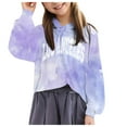 thumbnail image 1 of Caqnni Girls Casual Long Sleeve Tie Dye Hoodie Sweatshirt Crew Neck Cute Tie Dye Hoodie Relaxed Fit Tops (12-13 Years,Light Pink), 1 of 4