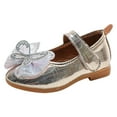 thumbnail image 1 of Caqnni Girls Dress Shoes Mary Jane Shoes for Girls Wedding Flower Girl Shoes Princess Party School Shoes Low Heel Flats for Little/Big Kids (Gold,9-9.5 Years), 1 of 7