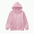 thumbnail image 1 of Caqnni Girls Little Girls Zip up Hoodies Long Sleeve Casual Oversized Jackets with Pocket Loose Cute Tops Fall Winter Coat Long Sleeve Coat for 5-6 Years, 1 of 5