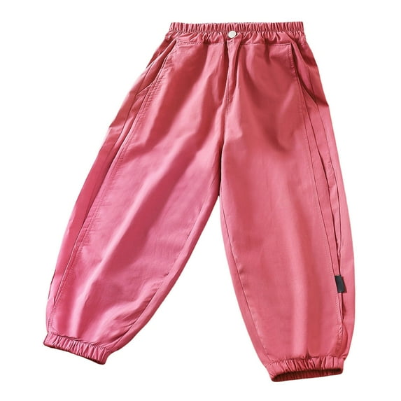 Caqnni Girls Outdoor Cargo Hiking Pants Quick Dry with Pockets Toddler Sweatpants Pajamas Pants Cargo Jeans Cargo Jeans,4-5 Years,Pink