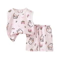 thumbnail image 1 of Caqnni Girls Two Piece Sets Short Sleeve Tshirts and Drawstring Shorts With Pockets Summer Outfits Size 6-14 2Pcs Summer Playwear Beach Outfits 6-12 Months,Yellow, 1 of 6