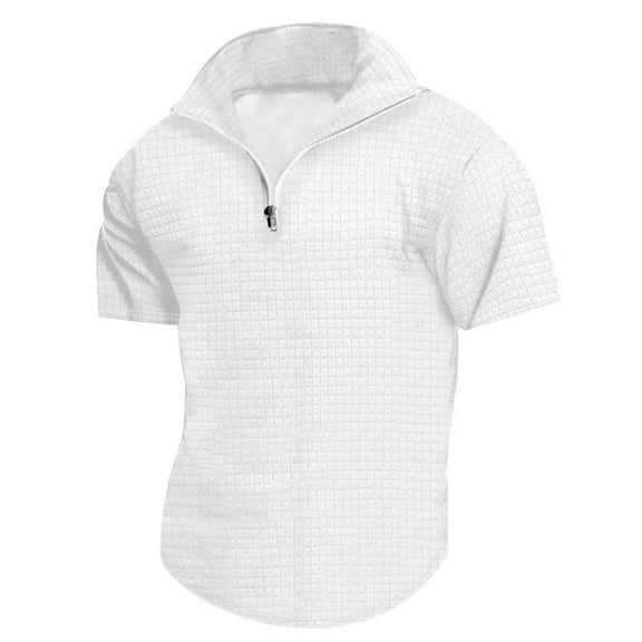 Caqnni Golf Polos for Men Quick-Dry Athletic Mens Polo Shirts Short Sleeve Summer Casual Moisture Wicking Golf Shirt (White,3XL)