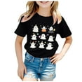 thumbnail image 1 of Caqnni Halloween Shirt Toddler Ghouls T-Shirt Boys Girls Ghost Graphic Tee Kids Spooky Tops Halloween T-Shirt (110,Black), 1 of 4
