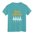 thumbnail image 1 of Caqnni Halloween Shirts Pumpkin Shirt Girls: Cute Ghost Shirt Casual Fall Halloween Spooky Season Graphic Short Sleeve Tee Tops Halloween T-Shirt (4-5 Years,Green), 1 of 4