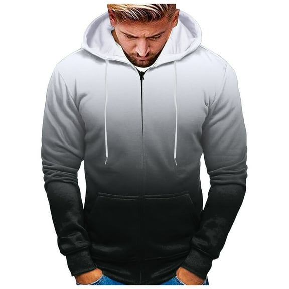 Caqnni Hoodie Jacket - Men's Cotton Lightweight Zip Up Hoodie Pullover Jacket Coats Mens Lightweight Athletic Hoodies Pullover (XXL,White)