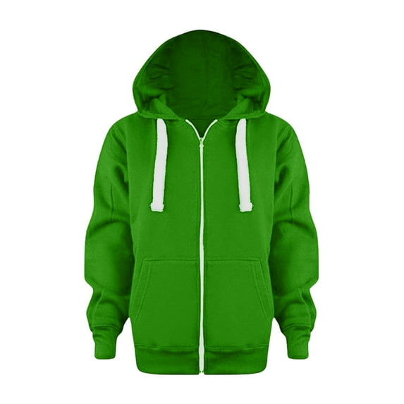 Caqnni Hoodies for Boys and Girls Unisex Zip Up Hoodie Soft Brushed Hooded Sweatshirt with Pockets Sport Jacket for Boys and Girls (5-6 Years,A03-Green)