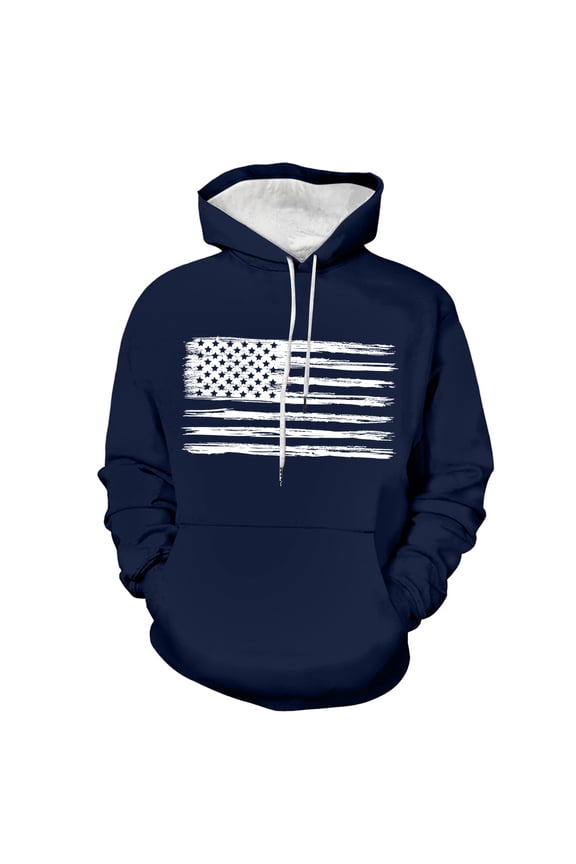Hoodies for Men Hooded Solid Color Sweatshirts Workout Athletic Casual Pullover Hoodie Tops with Pocket (3XL,Navy)