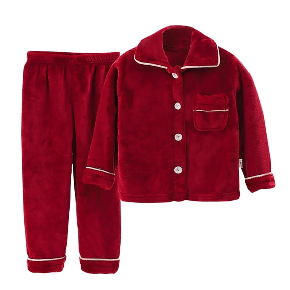 Caqnni Baby Waffle Fall Outfits Contrast Color Long Sleeve Sweatshirt Tops Pants Set Winter for Boys Little Girls Pajamas & Dailywear Set Homewear Fall Winter Outfitï¼Redï¼0-1 Yearï¼