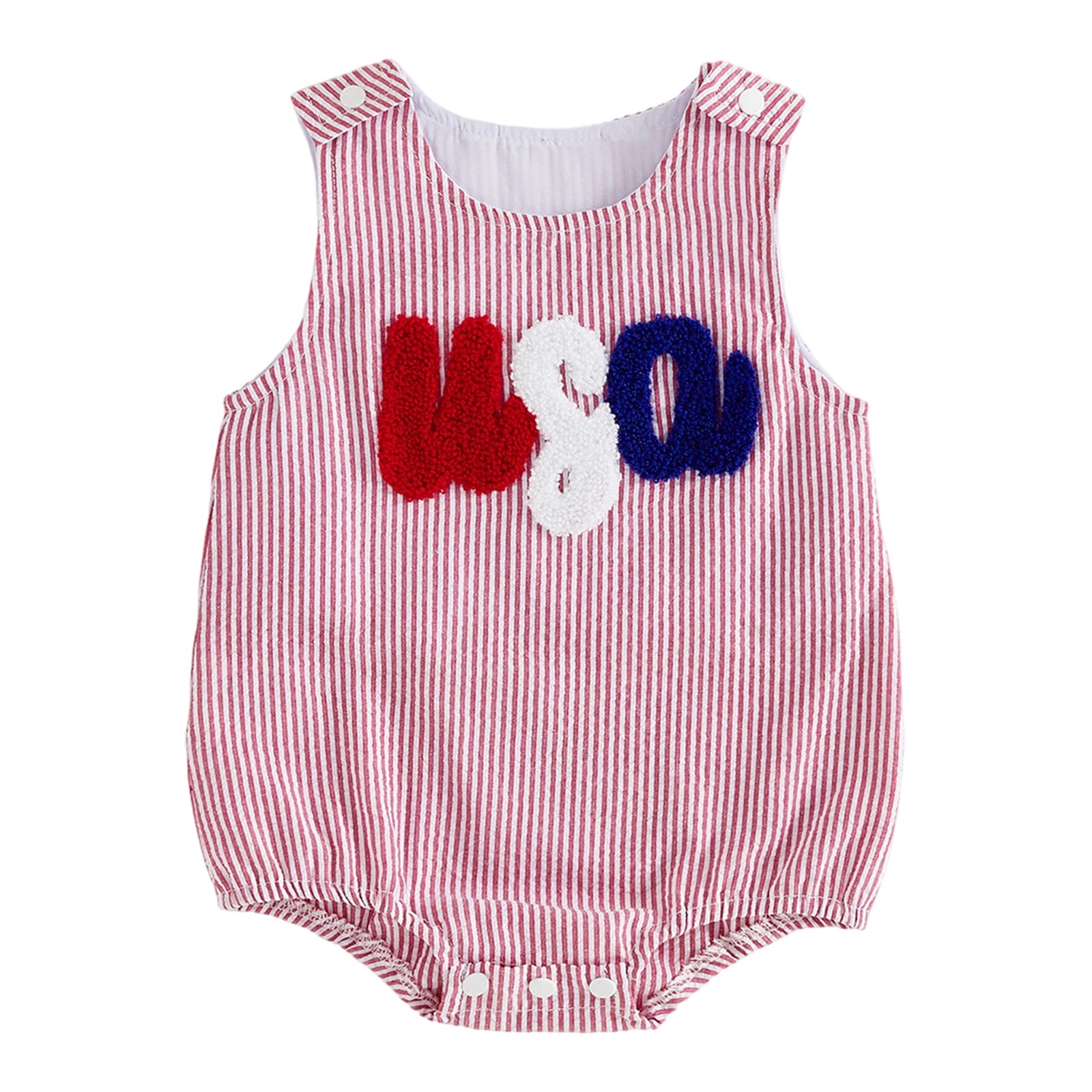 Caqnni Infant Summer Romper One Piece Bodysuit 3-6 Months Baby 4th Of ...