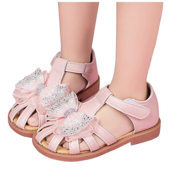 Caqnni Jelly Sandals for Girls,Closed Toe Princess Summer Dress Shoes Fisherman Gladiator Water Beach Flat Sandals for Toddler/Little Kid/Big Kid Toddler Girl Sandals