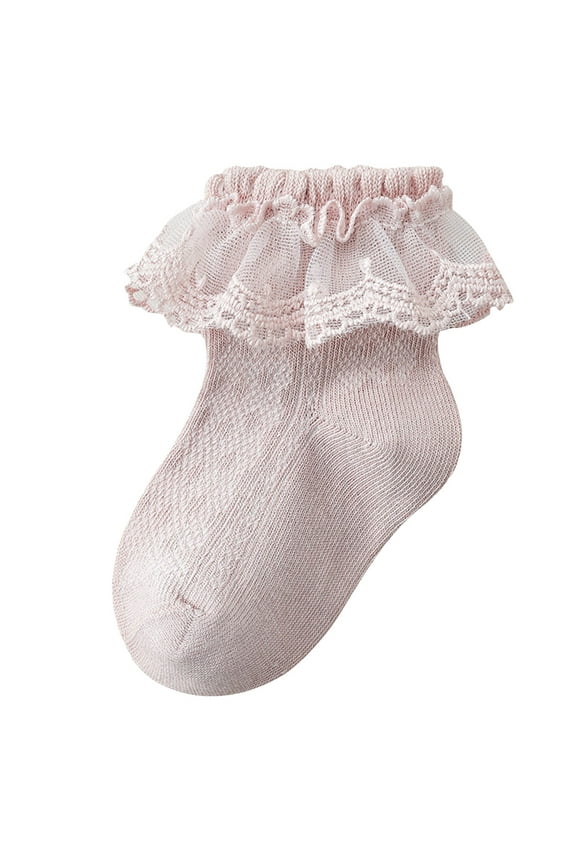 Baby Girl Socks Super Soft Baby Ruffle Socks Lace Socks for Baby Girls Cute Baby Girl Ruffle Socks School Uniform Turn Socks Ruffle Lace Socks ,9-12 Years