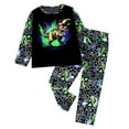 thumbnail image 1 of Caqnni Kids Boys 2 Pieces Outfits, Contrast Color Round Neck Long Sleeve Tops + Solid Color Pants for 0 6 12 18 24 M 1t 2t 3t 4t 5t 6t Pajamas & Dailywear Set，5-6 Years, 1 of 4