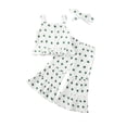 thumbnail image 1 of Caqnni Kids Clothes Girls 2PCS Toddler Kids Baby Girl Clothes T-shirt Top Pants Shorts Summer Outfits 2Pcs Summer Playwear Beach Outfits 3-4 Years,White, 1 of 9