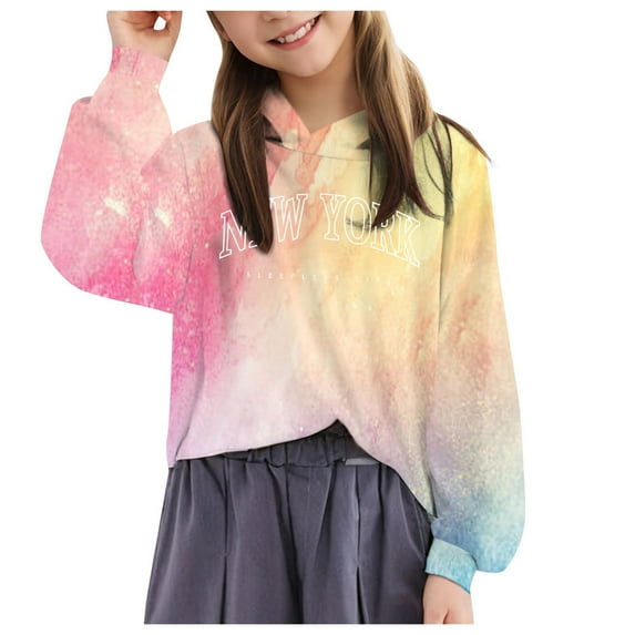 Caqnni Kids Soft Brushed Fleece Hooded Sweatshirt Casual Sweater Jacket Athletic Pullover Hoodie for Girls (12-13 Years,Light Yellow)