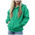 thumbnail image 1 of Caqnni Boys Little Girls Hoodies Hooded Sweatshirts Classic Solid Sport Pullover Top Lightweight Series (A08-Green,5-6 Years), 1 of 6