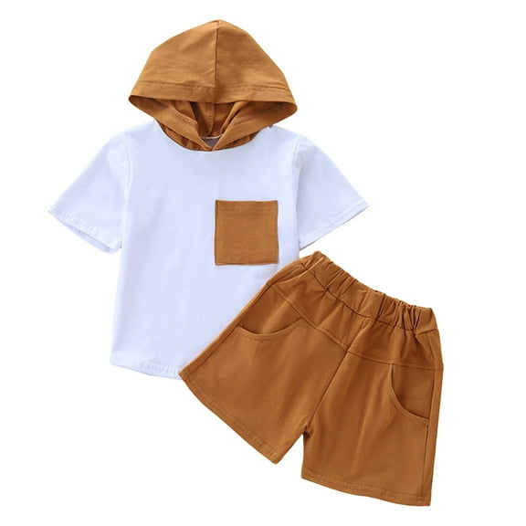 Caqnni Kids Toddler Baby Boy GirlsShort Sleeve T Shirt Elastic Waistband Casual Elastic Shorts Set 2PCS Outfit Children's Gift For 18-24 Months 2t 3t 4t 5t 6t Pajamas & Dailywear Set