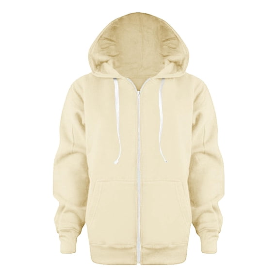 Caqnni Kids Zip Up Hoodie, Boys Girls Full Zipper Hooded Sweatshirt Lightweight Casual Jacket Plain Pullover Sweater Tops for 11-12 Years