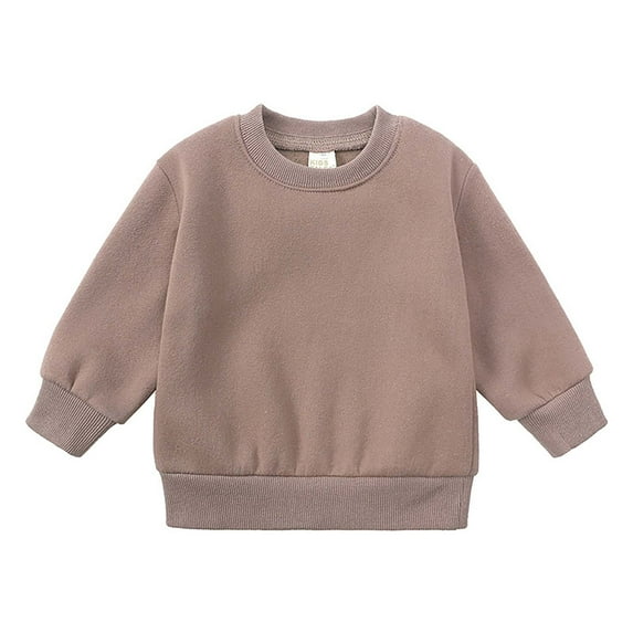 Caqnni Little Boy Clothes Sweatshirt Pullover Long Sleeve Shirt Top Joggers Pants Pants Autumn Winter Clothes (Brown,100)