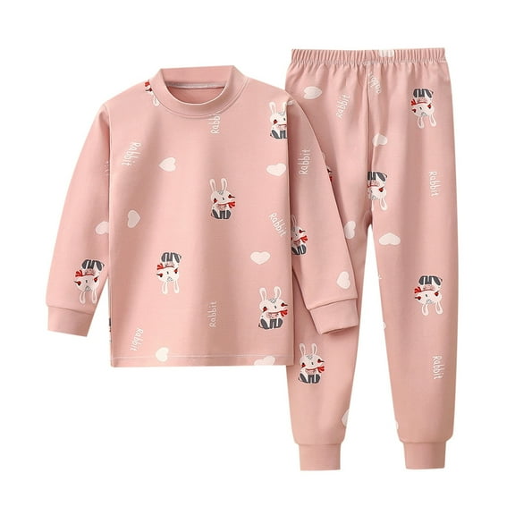 Caqnni Little Boy Fall Winter Pajama Outfits Color Crewneck Pullover Sweatshirt and Jogger Pants Set (Pink,4-5 Years)