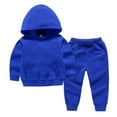 thumbnail image 1 of Caqnni Little Boy Girl Clothes Fall Outfits Little Hoodie Sweatshirt & Camouflage Pants Set Kids Winter Sweatsuit (4-5 Years,Blue), 1 of 3