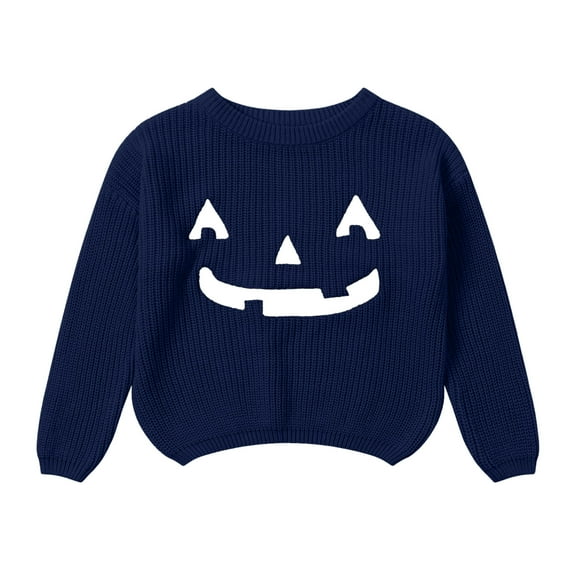 Caqnni Little Girl Knit Cardigan Sweater - Toddler Button Cardigan Warm Coats Sweatshirt Sweater（5-6 Years，Navy）