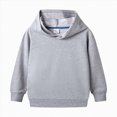 thumbnail image 1 of Caqnni Little Girls Boys' Hoodies Sweatshirts Long Sleeve Casual Lightweight Solid Pullover Tops with Hooded for Little Girls Boys Winter Warm Pullover Sweatshirt for 4-5 Years, 1 of 4