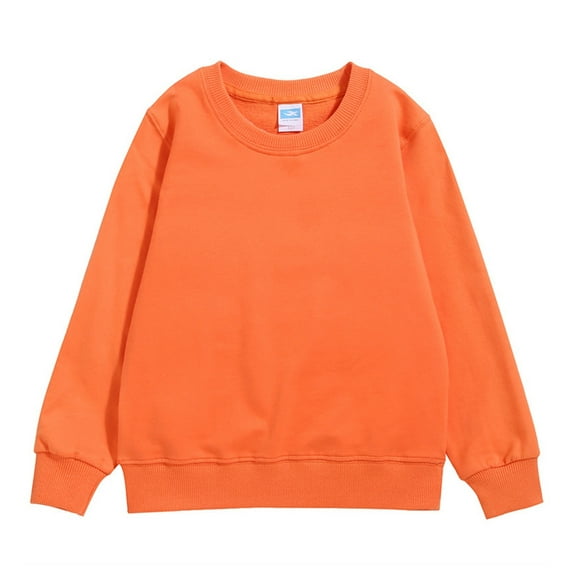 Caqnni Little Girls Boys Sweatshirts Cropped/Oversized Pullover Long Sleeve with Pocket Casual School for Boys Little Girls Boys Kids (9-11 Years,Z07-RD3)