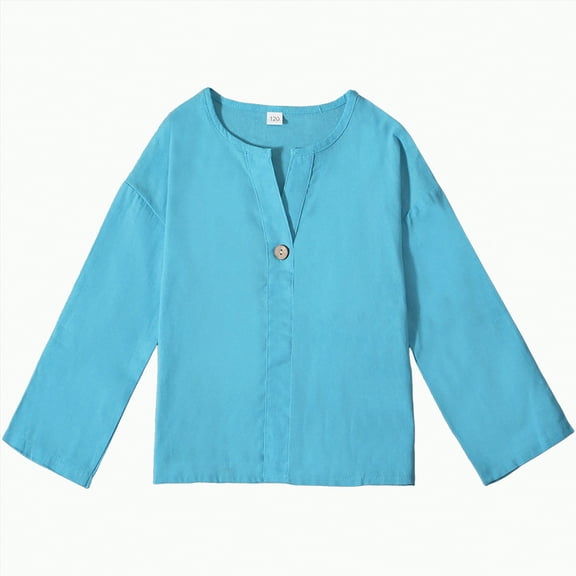 Caqnni Little Girls Boys Tunic Tops Cotton Long Sleeve Sweathirts Striped Color Block Tops Casual Pullover Sweatshirt Fall Winter Sweatshirts Long sleeved T-shirt for 7-8 Years