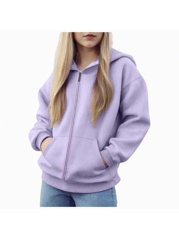 Little Girls Boys Zip Up Hoodie Soft Polar Fleece Jacket Sweatshirt Kids Hoodies for Toddler Zipper hoodie Jacket Long Sleeve Coat for 5-6 Years