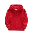 thumbnail image 1 of Caqnni Little Girls' Hoodies Sweatshirts Long Sleeve Casual Lightweight Solid Pullover Tops with Hooded for Boys Little Girls (8-10 Years,Z05-Red), 1 of 6