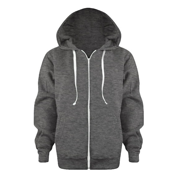 Caqnni Kids Hoodie Solid Jackets Boys Sweatshirt Little Girls Zip Boys Coat&jacket Baby Jackets Outerwear Fall Winter Coat (11-12 Years,Z04-Grey)