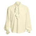 thumbnail image 1 of Caqnni Long Sleeve Henley Shirt Mens Cotton Three Button (Beige,M), 1 of 1