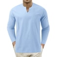 thumbnail image 1 of Caqnni Long Sleeve Henley Shirts for Men - Button Baseball Henley Tee (BU1,XL), 1 of 1