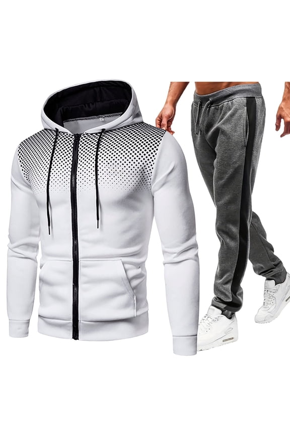 Man Pullover Hoodie SolidTie-Dye Half Cut Half Zip Man Long Sleeve Hoodless Casual Outwear Jackets Henley Shirts S-XXXL (White,L)