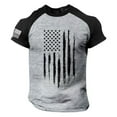 thumbnail image 1 of Caqnni Men American Flag Patriotic T Shirt 4th of July Round Neck Short Sleeve Mens T Shirt Gray,XXL）, 1 of 4