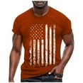 thumbnail image 1 of Caqnni Men American Flag Patriotic T Shirt 4th of July Round Neck Short Sleeve Orange,L）, 1 of 3