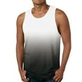 thumbnail image 1 of Caqnni Men Casual Tank Top Big and Tall Gradient Color Print Round Neck Sleeveless Shirt Blouse Summer Sport Gym Muscle Vest Dark (Grey,L), 1 of 2
