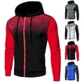 thumbnail image 1 of Caqnni Men Hoodies Casual Hoodies for Men with Zip Pockets Full Zip Long Sleeve Sweatshirt Sports Hooded Jacket (Red,XL), 1 of 4