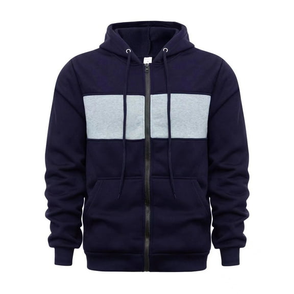 Caqnni Men Hoody Zipper Slim Hoodies Sweatshirts Hoodies Pullover Jacket Coats Mens Lightweight Athletic Hoodies Pullover (M,Navy)