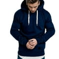 thumbnail image 1 of Caqnni Men Long Sleeve Warm Hoodie Hoody Casual Sweatshirt Jumper Jacket Coat Top Big And Tall (L,Navy), 1 of 4