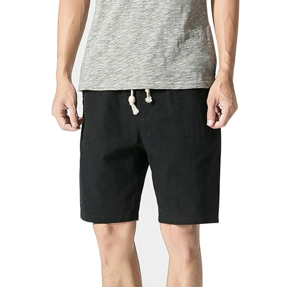 Caqnni Men's Fashion Casual Hiking Casual Shorts - Joggers Casual Shorts Workout Shorts Straight Leg Casual Shorts with Pockets (Z03-Black,S)