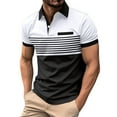 thumbnail image 1 of Caqnni Men Polo Shirt Summer Printed Turn Collar Short Sleeve Tops T Shirts (S,Z06-White), 1 of 4
