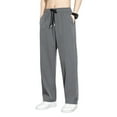 thumbnail image 1 of Caqnni Casual Pants For Men Loose Fit Pants for Men Drawstring Pants with Multi Pockets Fall、Winter and Spring Beach Athletic Pants (3XL,Z02-Dark Gray), 1 of 5