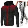 thumbnail image 1 of Caqnni Men Sweatpants Tracksuit Set Casual 2 Pcs Sweatshirts and Pant Outfits Gym Loungewear Hoodies Sweatsuit S-XXXL (Red,XL), 1 of 6