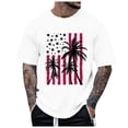 thumbnail image 1 of Caqnni Men T Shirt Independence Day 3D Digital Printing Casual Basic Tee Tops Men Formal Shirts(White,M), 1 of 4