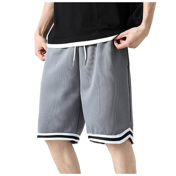 Caqnni Mens Shorts, Casual Shorts Joggers for Men Shorts Drawstring Shorts with Multi Pockets Athletic Shorts Leisure Summer Beach Athletic Shorts M-3XL (Grey,M)
