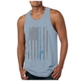 thumbnail image 1 of Caqnni Men's American USA Flag Patriotic Tank Top Shirts Sleeveless 4th of July US Flag Soft SummerTank Top Shirts for Men (Light Blue,XL), 1 of 4