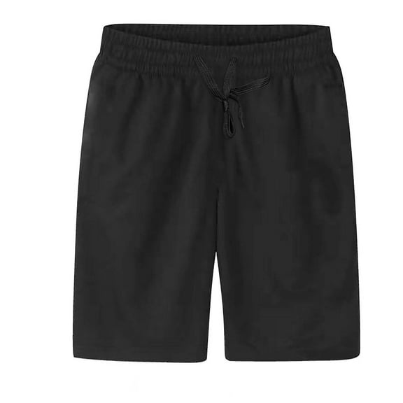 Caqnni Men's Basketball Shorts Casual Workout Athletic Shorts Elastic Waist Drawstring Quick Dry Running Short Leisure Sports Gym Basketball Casual Shorts Summer Beach Short (M,Black)