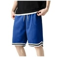thumbnail image 1 of Caqnni Men's Basketball Shorts Heavy Mesh with Regular Fit Comfy Gym Workout Active Pants Leisure Sports Gym Basketball Casual Shorts Summer Beach Short (XXL,Blue), 1 of 5